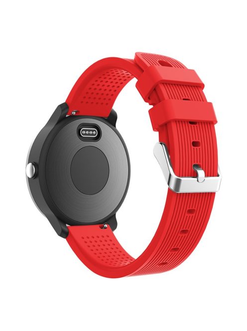 20mm Stripes Texture Silicone Watchband for Garmin Vivoactive 3 Adjustable Watch Strap Replacement - Red