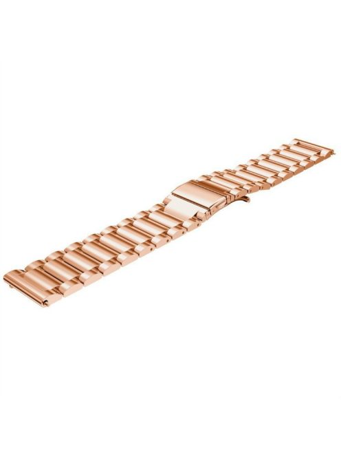 20MM Three Beads Stainless Steel Watchband Replacement Strap for Garmin Move Luxe/Move Style/Move 3/Move Venu - Rose Gold