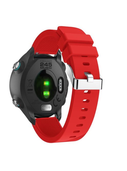 20mm Twill Skin Silicone Watch Band for Garmin Forerunner 645/245/245M - Red