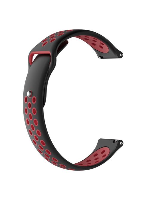 20mm Two-color Silicone Wrist Strap for Garmin Forerunner 245 Music / Forerunner - Black / Red