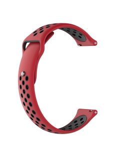   20mm Two-color Silicone Wrist Strap for Garmin Venu/Polar Pacer Pro - Red / Black