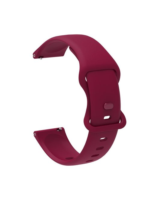 20mm Universal Silicone Watchband Strap Replacement for Samsung Galaxy Watch Active/Active2 40mm/Watch 42mm/Huami Amazfit GTR (42mm)/Garmin vivoactive 3/Huawei Watch GT2 (42mm) - Wine Red