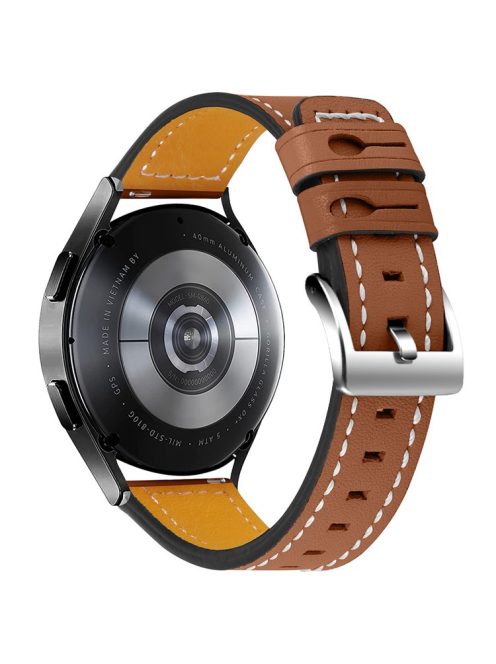 20mm Universal Watch Strap for Garmin Vivomove Luxe/Garminmove Luxe Cowhide Leather Wrist Band Replacement Watchband - Brown