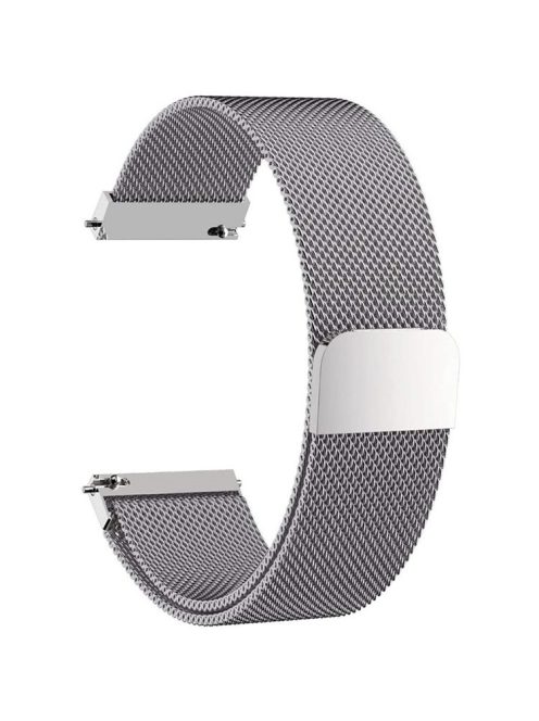 20mm Watch Band for Garmin Vivomove Luxe/GarminMove Luxe Stainless Steel Milanese Mesh Wrist Strap with Magnetic Clasp - Silver