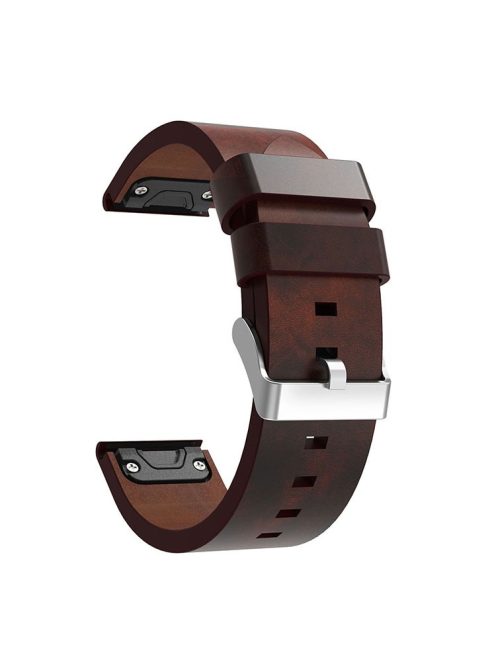 210mm PU Leather Pointed Strap Replacement Wriststrap Watch Band for Garmin Fenix 5 - Brown