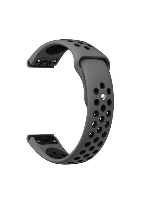 22mm Dual Color Quick Fix Silicone Smart Watch Band for Garmin Forerunner 935/Quatix 5/Fenix 5/Fenix 5 plus/Approach S60 - Grey/Black Hole