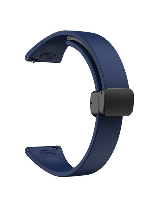 22mm Silicone Bands for Garmin Forerunner 265 / 255 / Vivoactive 4 / Venu 2 , Sport Watch Strap with Black Magnetic Folding Buckle - Midnight Blue