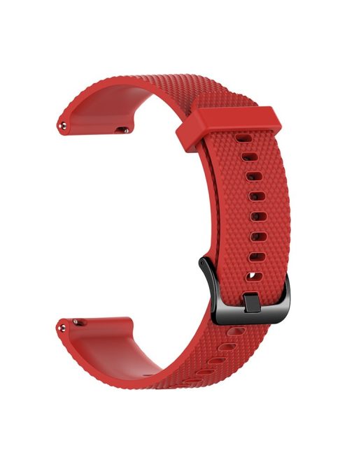 22mm Textured Soft Silicone Strap Watch Band Replacement for Garmin Vivoactive 4 - Red