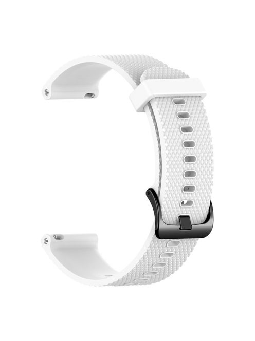 22mm Textured Soft Silicone Strap Watch Band Replacement for Garmin Vivoactive 4 - White