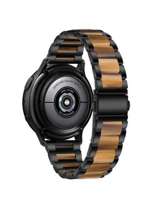 22mm Three Beads Wristband Strap Stainless Steel Fashion Sleek Resin Bracelet for Huawei Watch 3 / 3 Pro / Samsung Galaxy Watch 3 45mm / 46mm / Garmin Venu 2 - Black/Honey