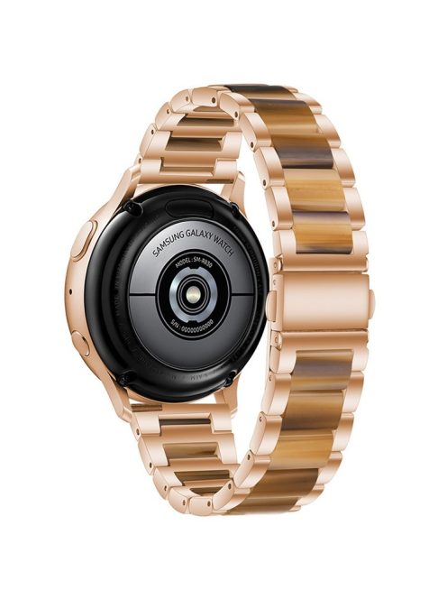 22mm Three Beads Wristband Strap Stainless Steel Fashion Sleek Resin Bracelet for Huawei Watch 3 / 3 Pro / Samsung Galaxy Watch 3 45mm / 46mm / Garmin Venu 2 - Rose Gold/Honey