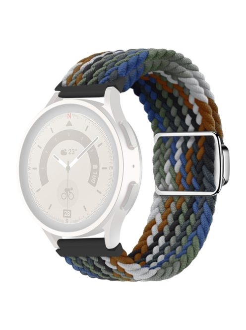 22mm Watch Band for Garmin Forerunner 265 / 255 / Vivoactive 4 / Venu 2 , Nylon Braided Strap with Magnetic Folding Buckle - Colorful Jeans