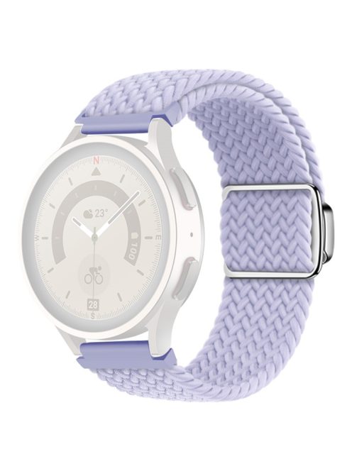 22mm Watch Band for Garmin Forerunner 265 / 255 / Vivoactive 4 / Venu 2 , Nylon Braided Strap with Magnetic Folding Buckle - Misty Purple