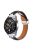 22mm Watch Strap for Samsung Galaxy Watch3 45mm / Garmin Venu 3 Stainless Steel Folding Buckle Leather Band - Black / Silver Buckle