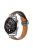 22mm Watch Strap for Samsung Galaxy Watch3 45mm / Garmin Venu 3 Stainless Steel Folding Buckle Leather Band - Brown / Black Buckle