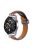 22mm Watch Strap for Samsung Galaxy Watch3 45mm / Garmin Venu 3 Stainless Steel Folding Buckle Leather Band - Caramel / Black Buckle