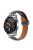 22mm Watch Strap for Samsung Galaxy Watch3 45mm / Garmin Venu 3 Stainless Steel Folding Buckle Leather Band - Grey Blue / Black Buckle