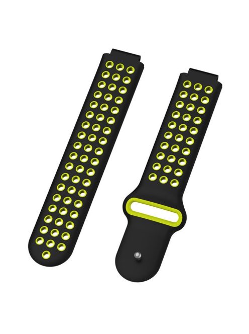 26mm Dual-colors Silicone Watch Strap Band for Garmin Forerunner 735XT/220/230/235/620/630 - Black/Fluorescent Green