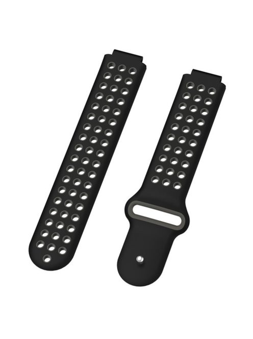 26mm Dual-colors Silicone Watch Strap Band for Garmin Forerunner 735XT/220/230/235/620/630 - Black/Grey