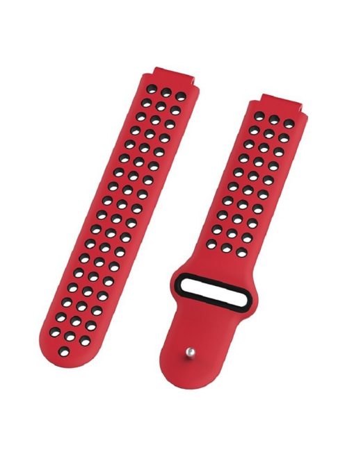 26mm Dual-colors Silicone Watch Strap Band for Garmin Forerunner 735XT/220/230/235/620/630 - Red/Black