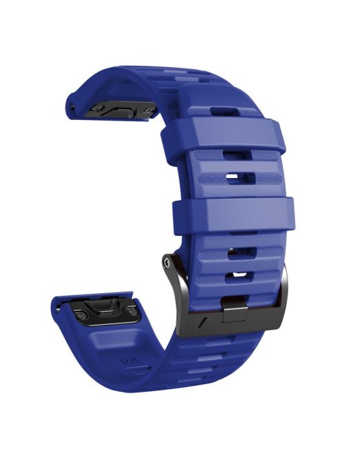 26mm Silicone Band for Garmin Tactix 7 Pro / Fenix 7X / 6X Pro / 5X Plus , Horizontal Stripes Black Buckle Watch Strap - Sapphire