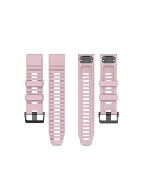 26mm Silicone Sport Watchband with Black Buckle for Garmin Fenix 6X Pro - Deep Pink