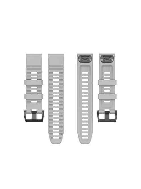 26mm Silicone Sport Watchband with Black Buckle for Garmin Fenix 6X Pro - Grey