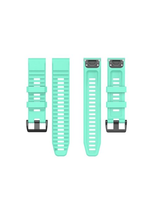 26mm Silicone Sport Watchband with Black Buckle for Garmin Fenix 6X Pro - Light Green