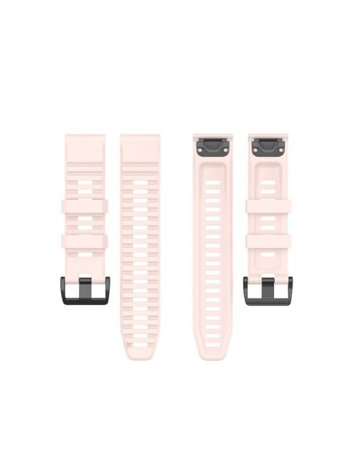 26mm Silicone Sport Watchband with Black Buckle for Garmin Fenix 6X Pro - Light Pink