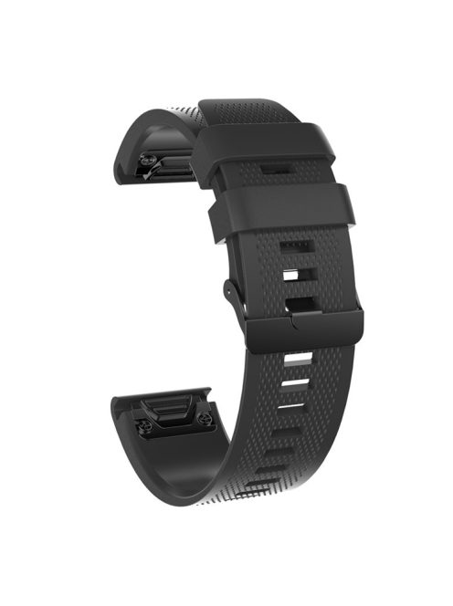 26mm Silicone Watch Band for Garmin Fenix 5X/5X Plus/Fenix 3/3 HR Adjustable Wrist Strap with Black Buckle - Black