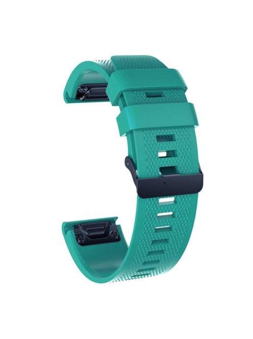 26mm Silicone Watch Band for Garmin Fenix 5X/5X Plus/Fenix 3/3 HR Adjustable Wrist Strap with Black Buckle - Dark Green