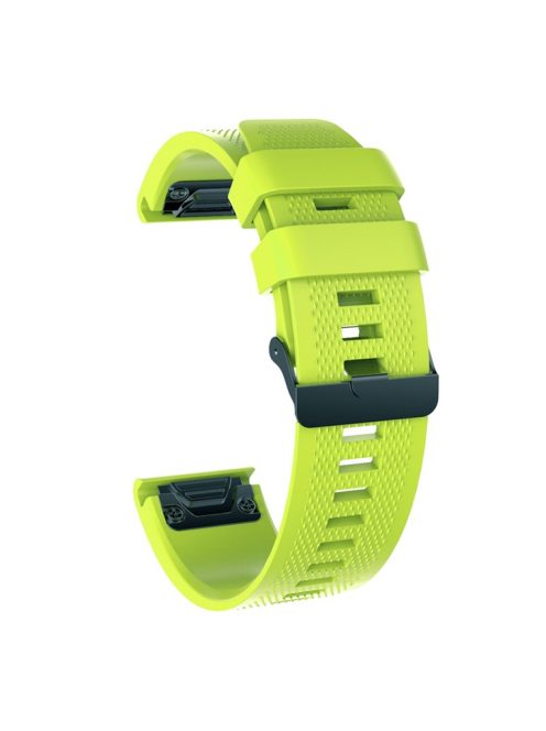 26mm Silicone Watch Band for Garmin Fenix 5X/5X Plus/Fenix 3/3 HR Adjustable Wrist Strap with Black Buckle - Fluorescent Green