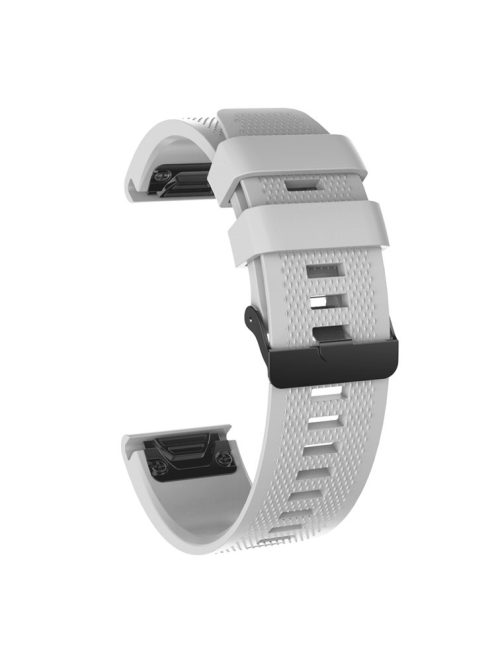 26mm Silicone Watch Band for Garmin Fenix 5X/5X Plus/Fenix 3/3 HR Adjustable Wrist Strap with Black Buckle - Grey