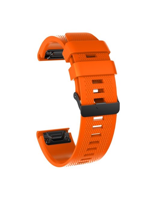 26mm Silicone Watch Band for Garmin Fenix 5X/5X Plus/Fenix 3/3 HR Adjustable Wrist Strap with Black Buckle - Orange