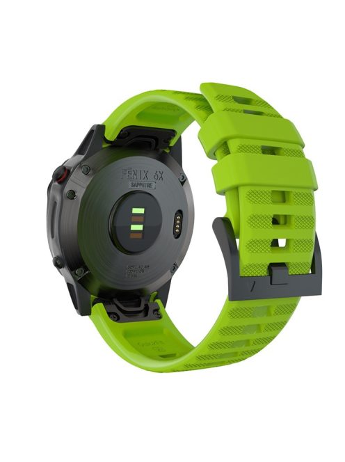 26mm Silicone Watch Strap for Garmin Fenix 7X/6X GPS/ 6X Pro Smart Watch Band Replacement - Green