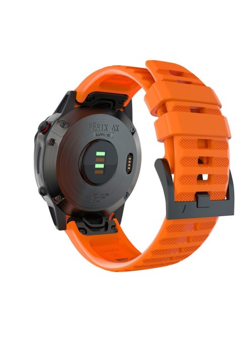 26mm Silicone Watch Strap for Garmin Fenix 7X/6X GPS/ 6X Pro Smart Watch Band Replacement - Orange