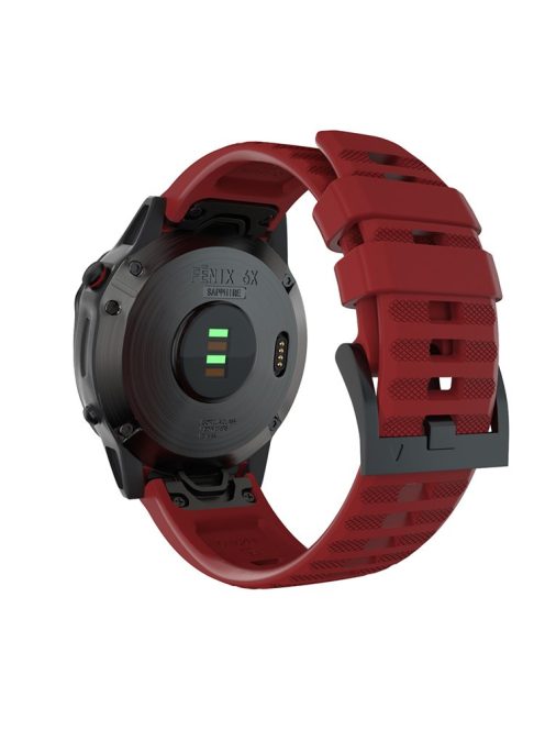 26mm Silicone Watch Strap for Garmin Fenix 7X/6X GPS/ 6X Pro Smart Watch Band Replacement - Red