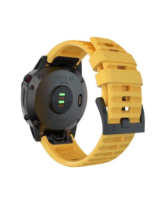 26mm Silicone Watch Strap for Garmin Fenix 7X/6X GPS/ 6X Pro Smart Watch Band Replacement - Yellow