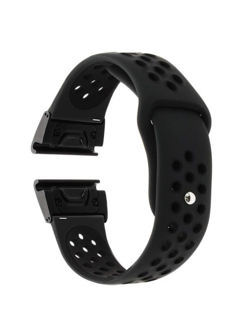 26mm Two-tone Silicone Watch Band for Garmin Fenix 5X - All Black