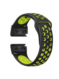   26mm Two-tone Silicone Watch Band for Garmin Fenix 5X - Black / Green