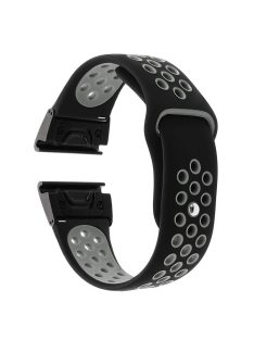   26mm Two-tone Silicone Watch Band for Garmin Fenix 5X - Black / Grey