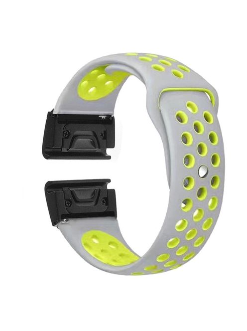 26mm Two-tone Silicone Watch Band for Garmin Fenix 5X - Grey / Yellow