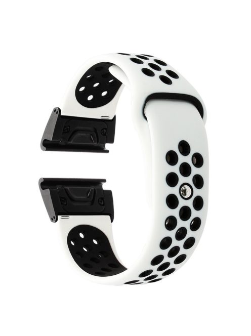 26mm Two-tone Silicone Watch Band for Garmin Fenix 5X - White / Black