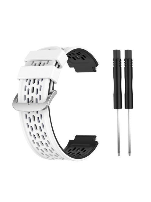 Double Color Silicone Watch Band Wrist Strap Replacement for Garmin Approach S2 S4 / Garmin Vivoactive - White / Black