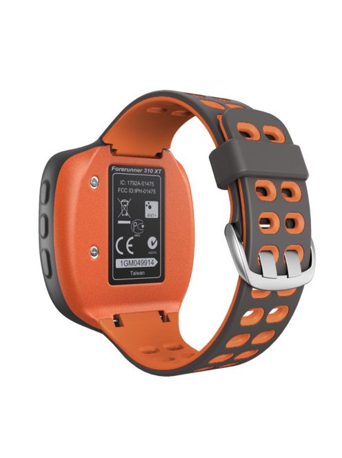 Double Color Silicone Watchband Strap Belt Replacement for Garmin Forerunner 310XT Smart Watch - Grey / Orange