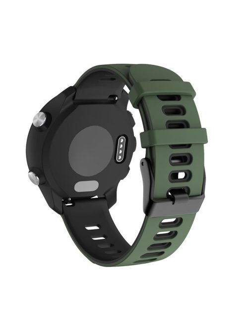 Dual Color 22mm Width Silicone Watch Band Replacement Quick Release Rubber Strap for Garmin Vivoactive 4 / Venu 2 / Huawei Watch 3 - Army Green/Black