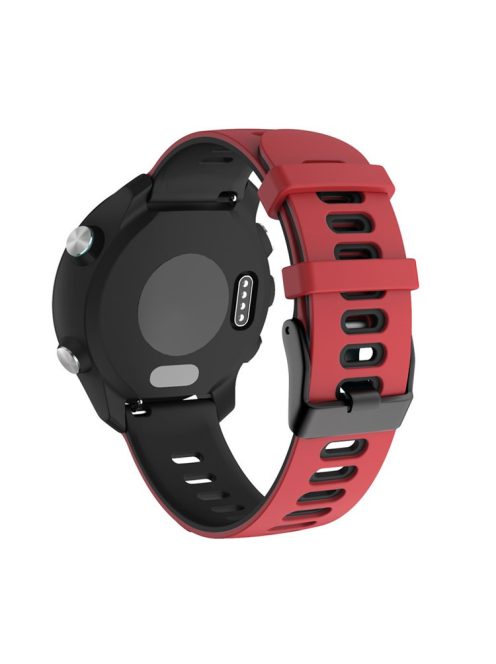 Dual Color 22mm Width Silicone Watch Band Replacement Quick Release Rubber Strap for Garmin Vivoactive 4 / Venu 2 / Huawei Watch 3 - Red/Black