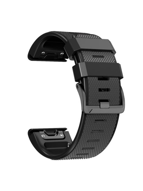 Dual-color Watch Band for Garmin Fenix 7 / Forerunner 965 / 955 / 945 / 935 , Diamond Texture Silicone Replacement Strap - Charcoal Grey+Black