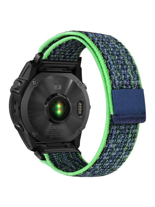 For  Garmin Fenix 7 / Forerunner 965 / 955 / 945 / 935 Wrist Band 22mm Nylon Watch Strap - Green