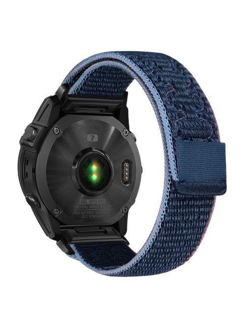 For  Garmin Fenix 7 / Forerunner 965 / 955 / 945 / 935 Wrist Band 22mm Nylon Watch Strap - Midnight Blue